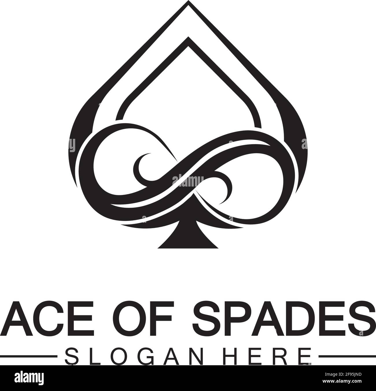 Logo icône ACE of Spades. Icône plate pour applications  et mobiles