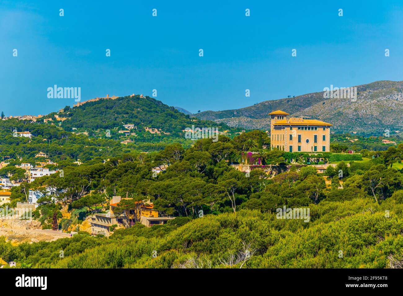 Vue aérienne de la campagne de Majorque près de Cala Ratjada, Espagne Banque D'Images