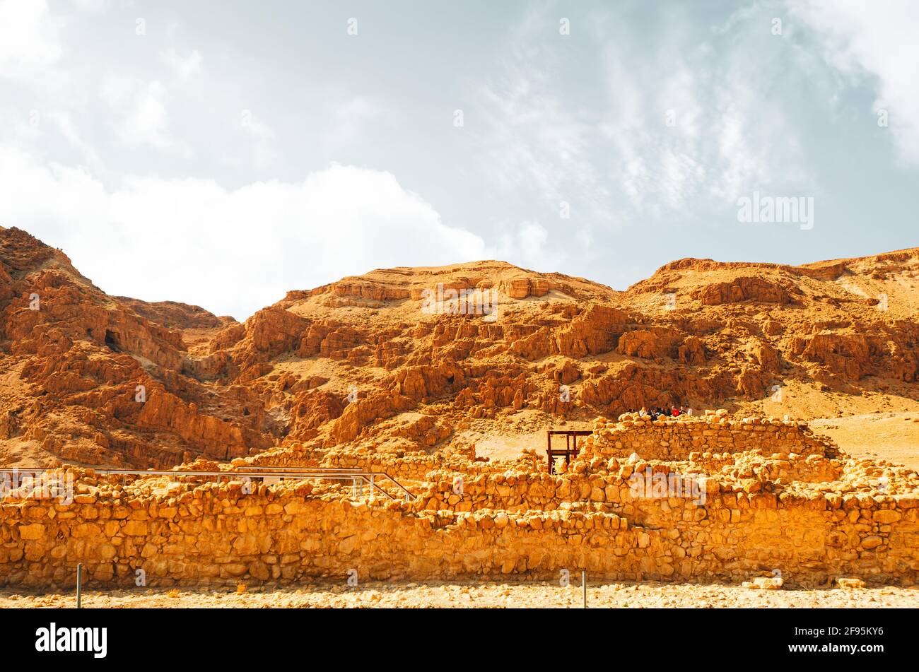 Site de la grotte de Qumran en Israël. Banque D'Images