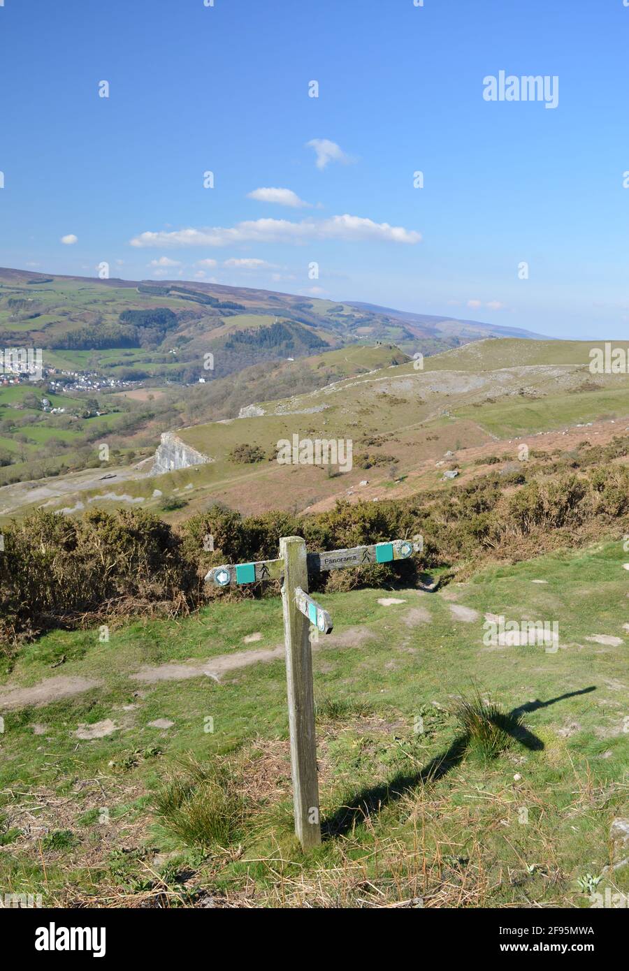 Sentier sur Panorama, Llangollen Banque D'Images