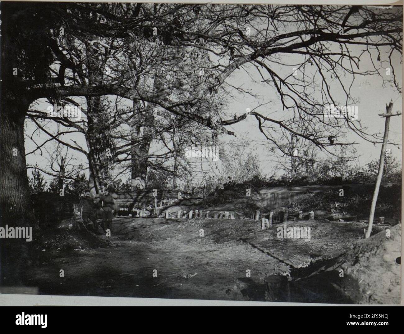 Abri fiable en granate de béton dans le régiment d'infanterie 84. Banque D'Images