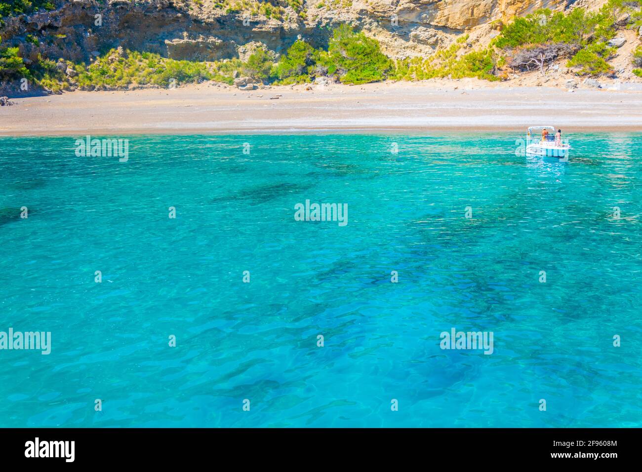 Platja des Coll Baix à Majorque, Espagne Banque D'Images