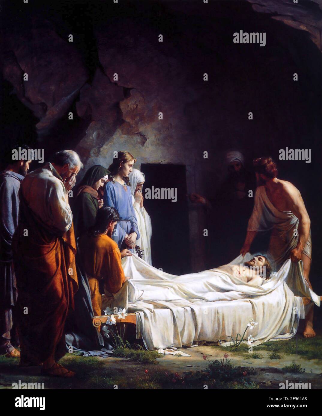 Le Burial du Christ par Carl Heinrich Bloch (1834-1890) Banque D'Images