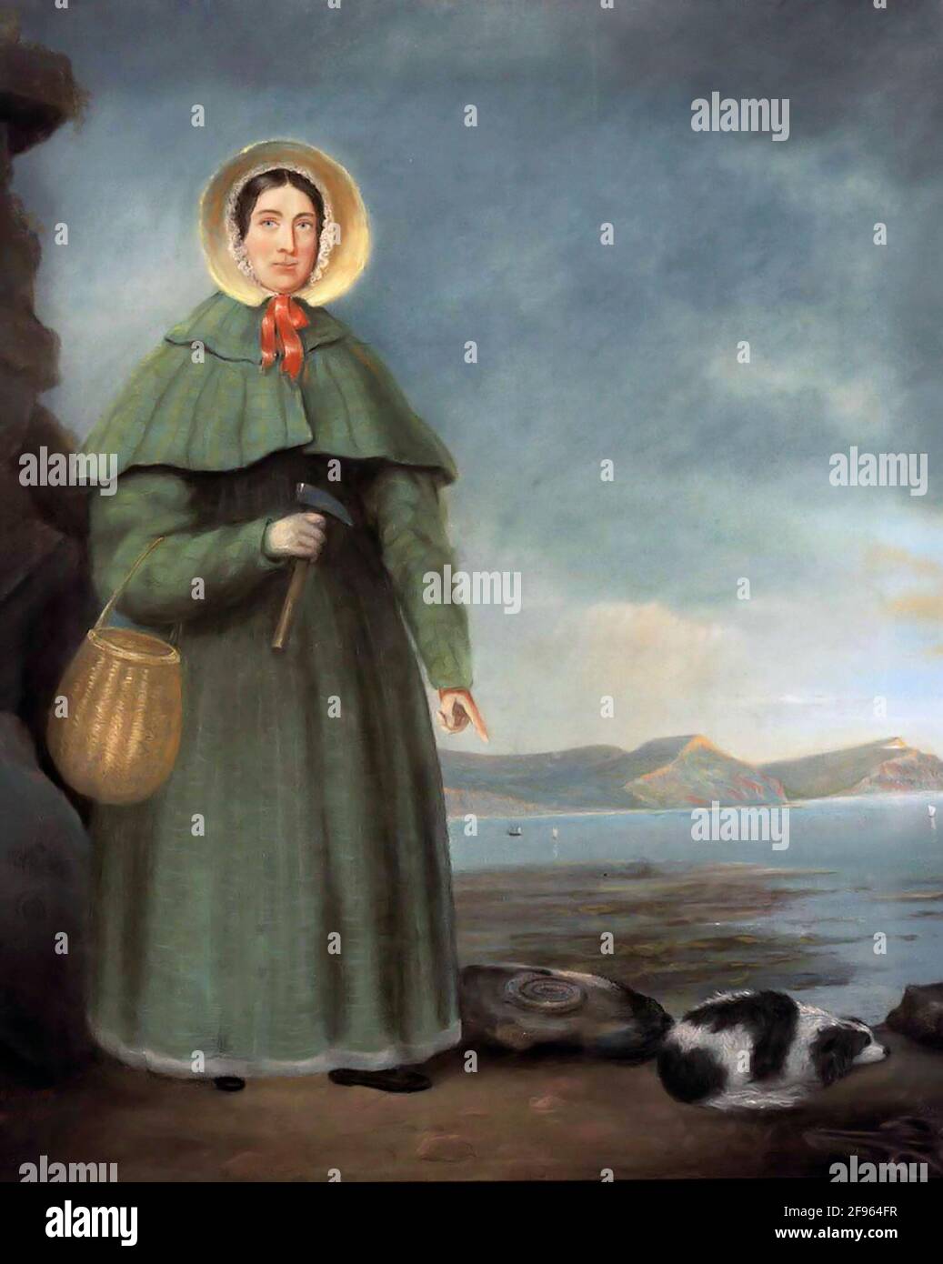 Mary Anning. Portrait du collectionneur et paléontologue de fossiles anglais, Mary Anning (1799-1847), copie d'un portrait de 1842. Banque D'Images