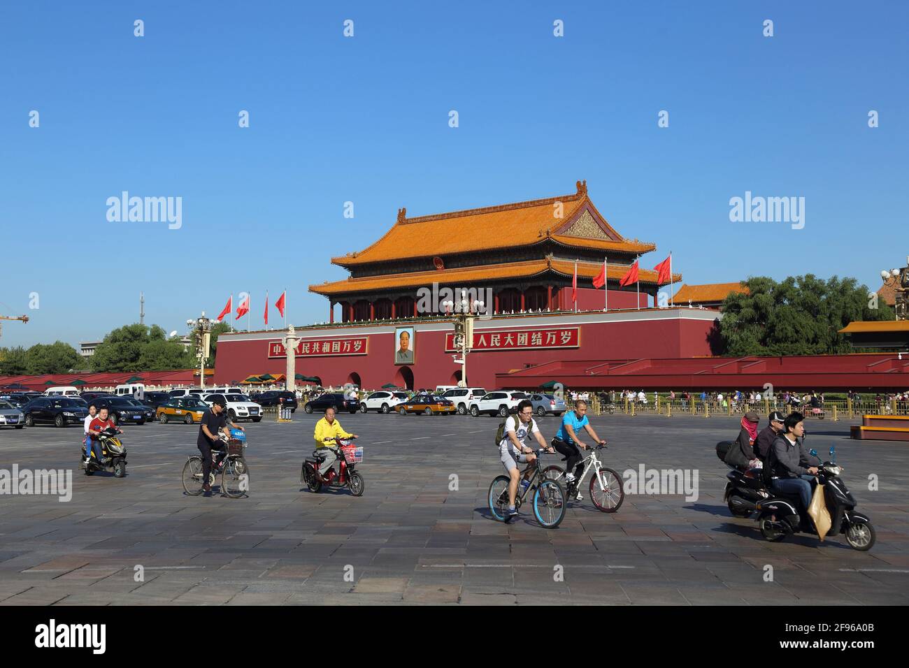 Chine, Pékin / Pékin, place Tian'anmen, Tianíanmen (place Tiananmen) Chang an jie Banque D'Images