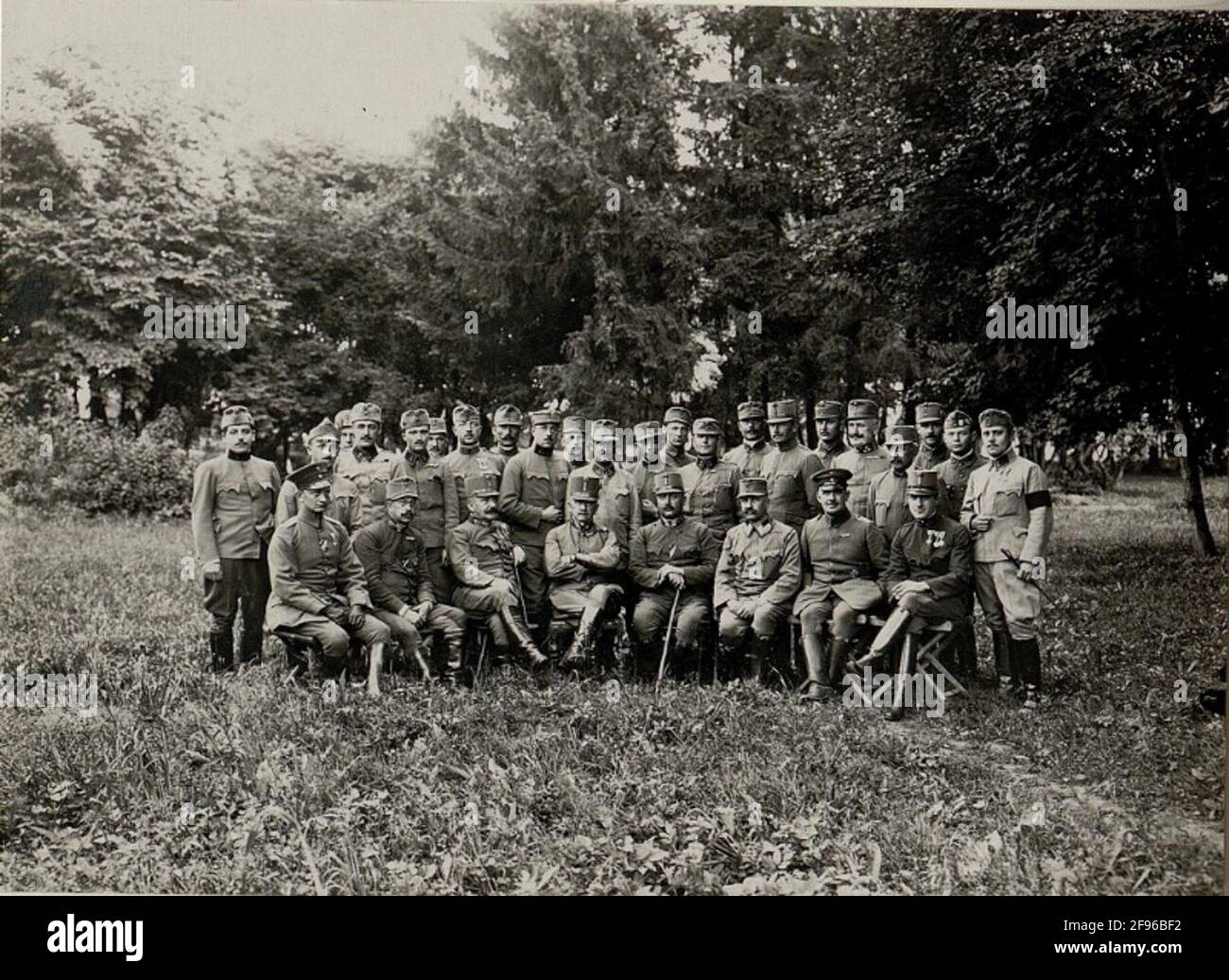 Personnel d'une division royale hongroise d'infanterie honorée à Plotycza, 28. VII 1916. Banque D'Images