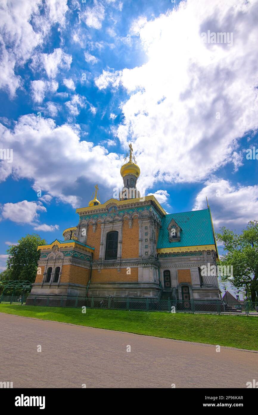 Eglise orthodoxe russe de Darmstadt en Allemagne. Russische Orthodoxe Kirche der hl. Maria Magdalena Darmstadt. Lieux à visiter. Banque D'Images
