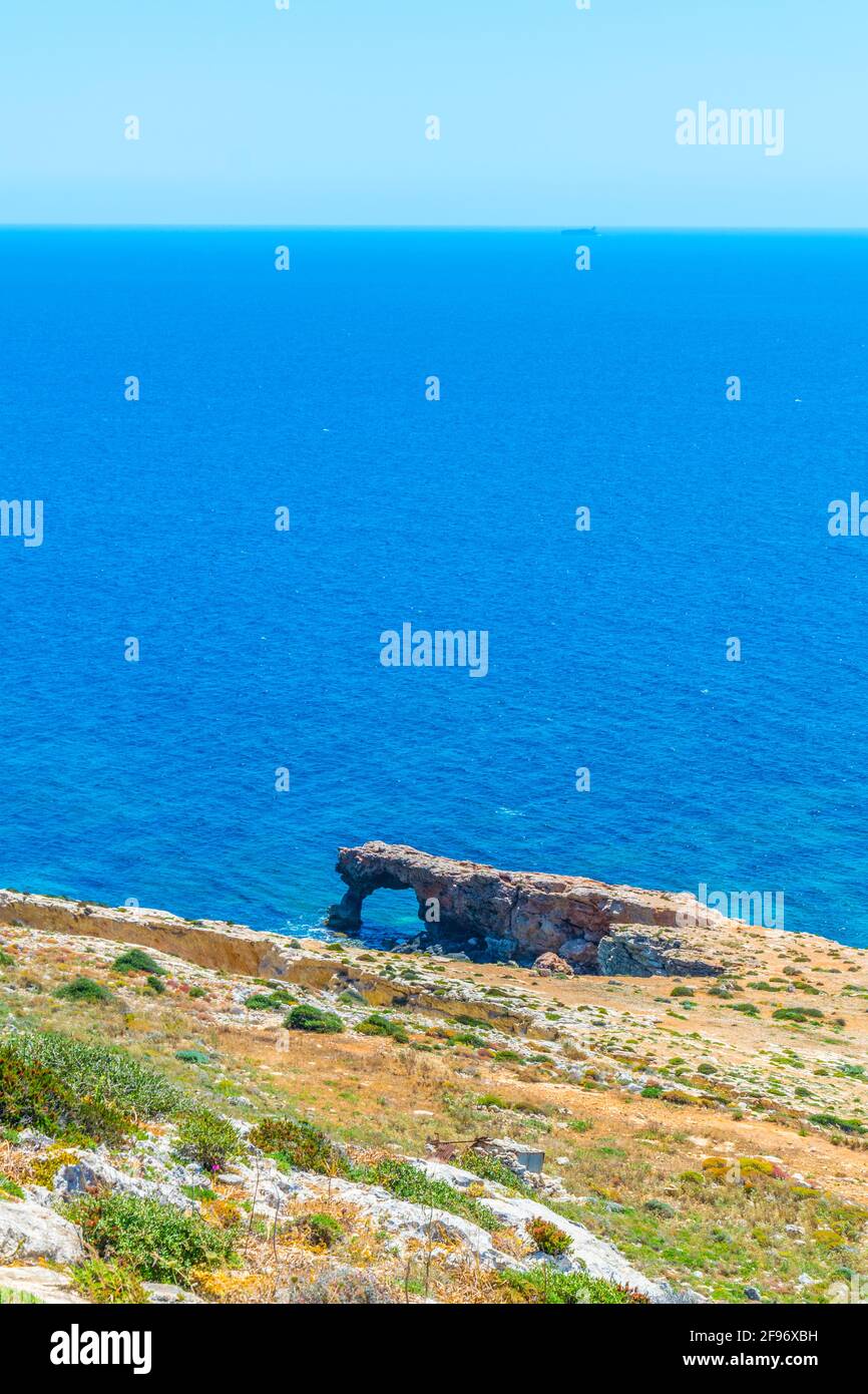 Côte maltaise près des temples Hagar Qim et Mjandra Banque D'Images