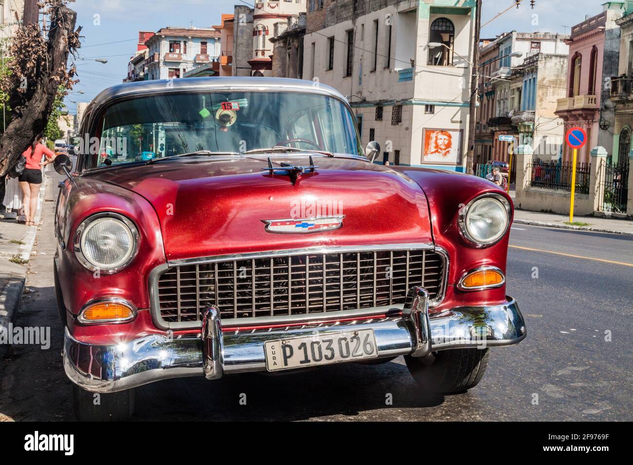 LA HAVANE, CUBA - 21 FÉVRIER 2016 : voiture Chevrolet d'époque dans la rue de la Havane. Banque D'Images