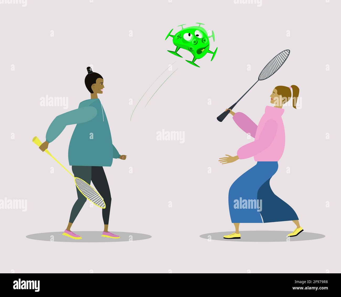 Les gens sont fatigués d'avoir peur du coronavirus, laissez le coronavirus avoir peur des gens ... Illustration de Vecteur