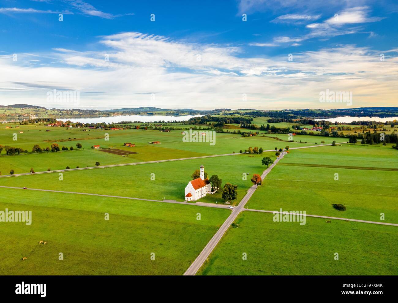Église de pèlerinage de Saint-Coloman près de Füssen, Ostallgäu, Allgäu, Bavière, Allemagne, Europe Banque D'Images
