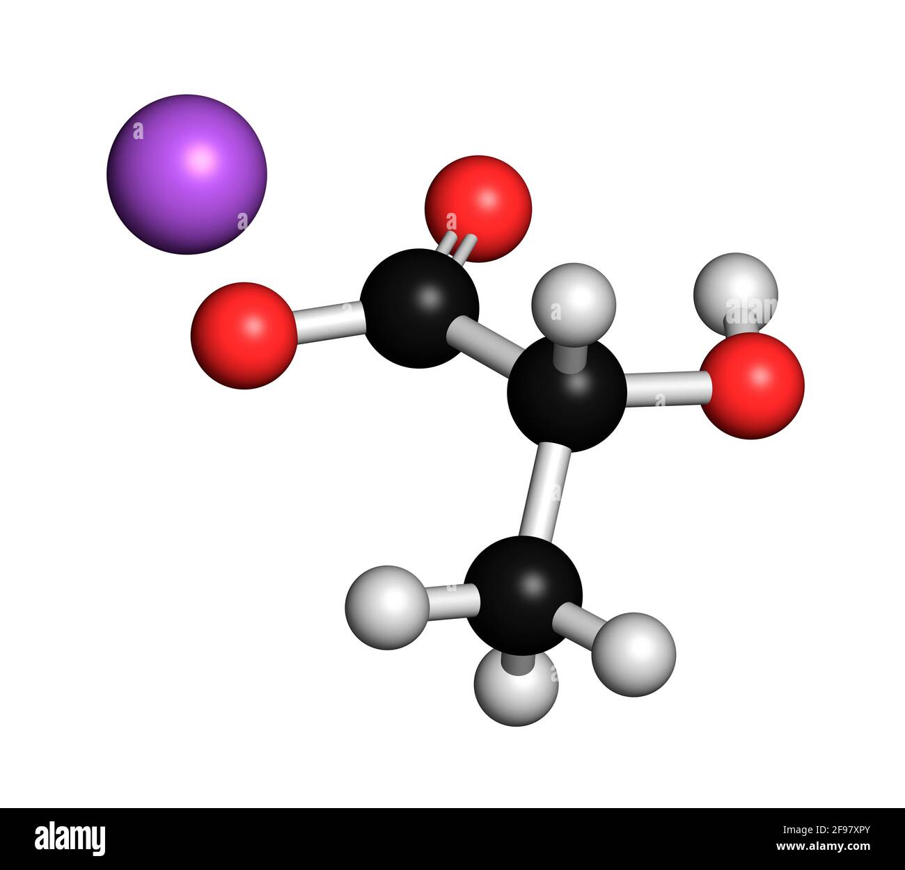 Structure chimique du lactate de sodium, illustration Banque D'Images