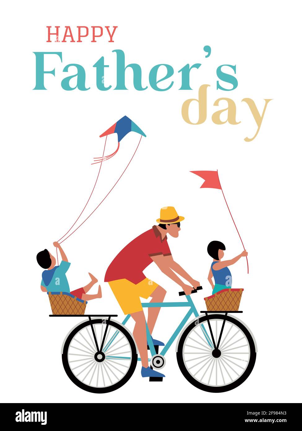 Affiche vectorielle de la fête du Père heureux Illustration de Vecteur