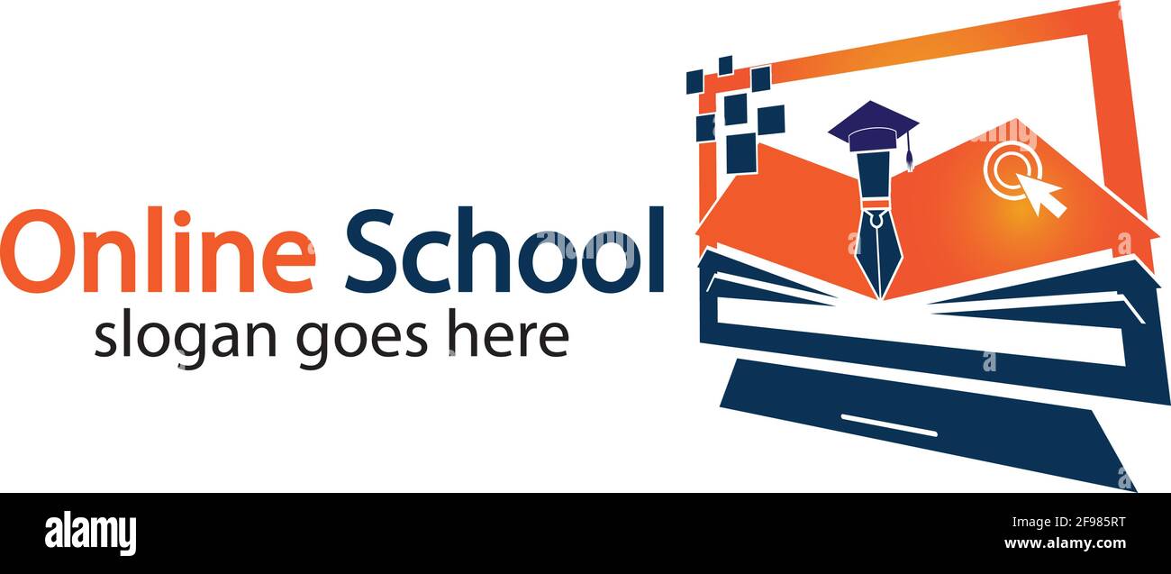 Modèle de conception du logo formation en ligne. Logo du cours en ligne. Logo Online Learning Illustration de Vecteur