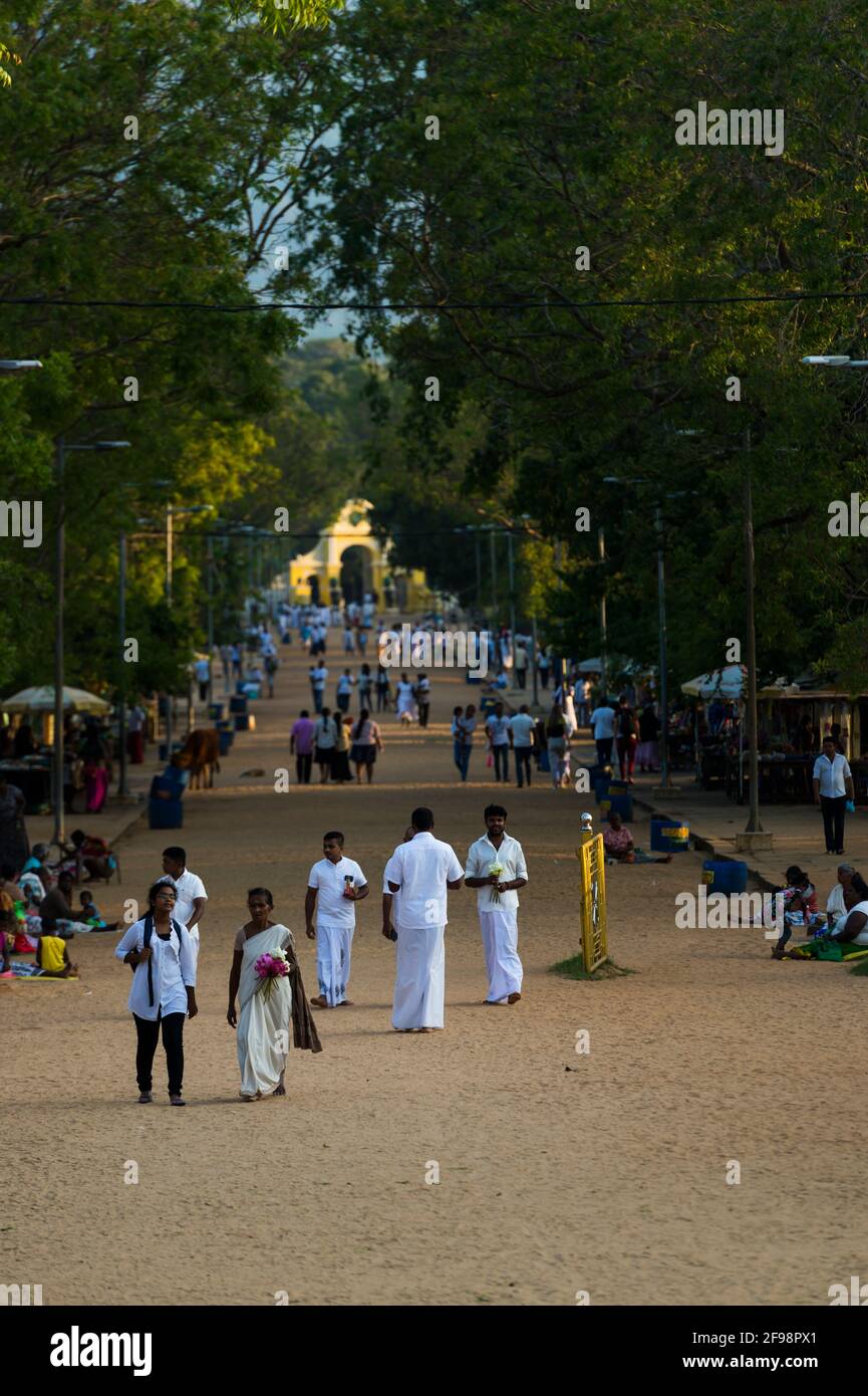 Sri Lanka, Kataragama, Temple Kataragama, visiteurs Banque D'Images