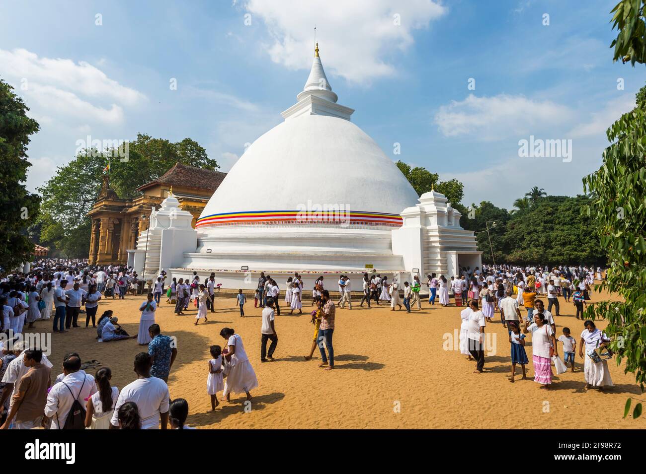 Sri Lanka, Kelaniya, temple de Kelaniya, visiteur, croyant, Banque D'Images