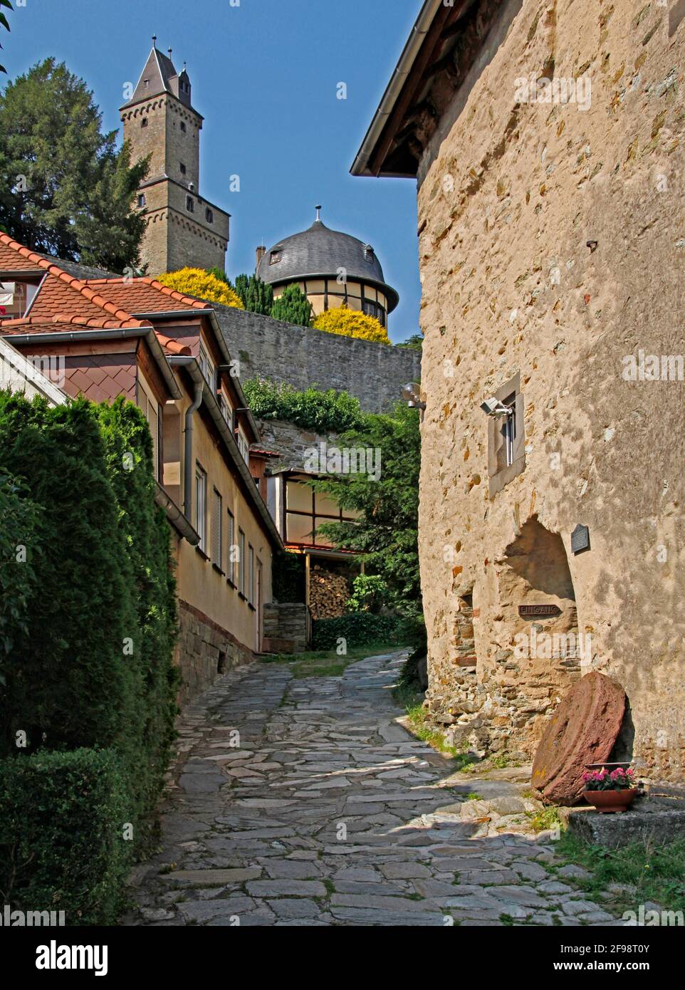 Hellhof, château, donjon, tour, vieille ville, Kronberg im Taunus, Hesse, Allemagne Banque D'Images