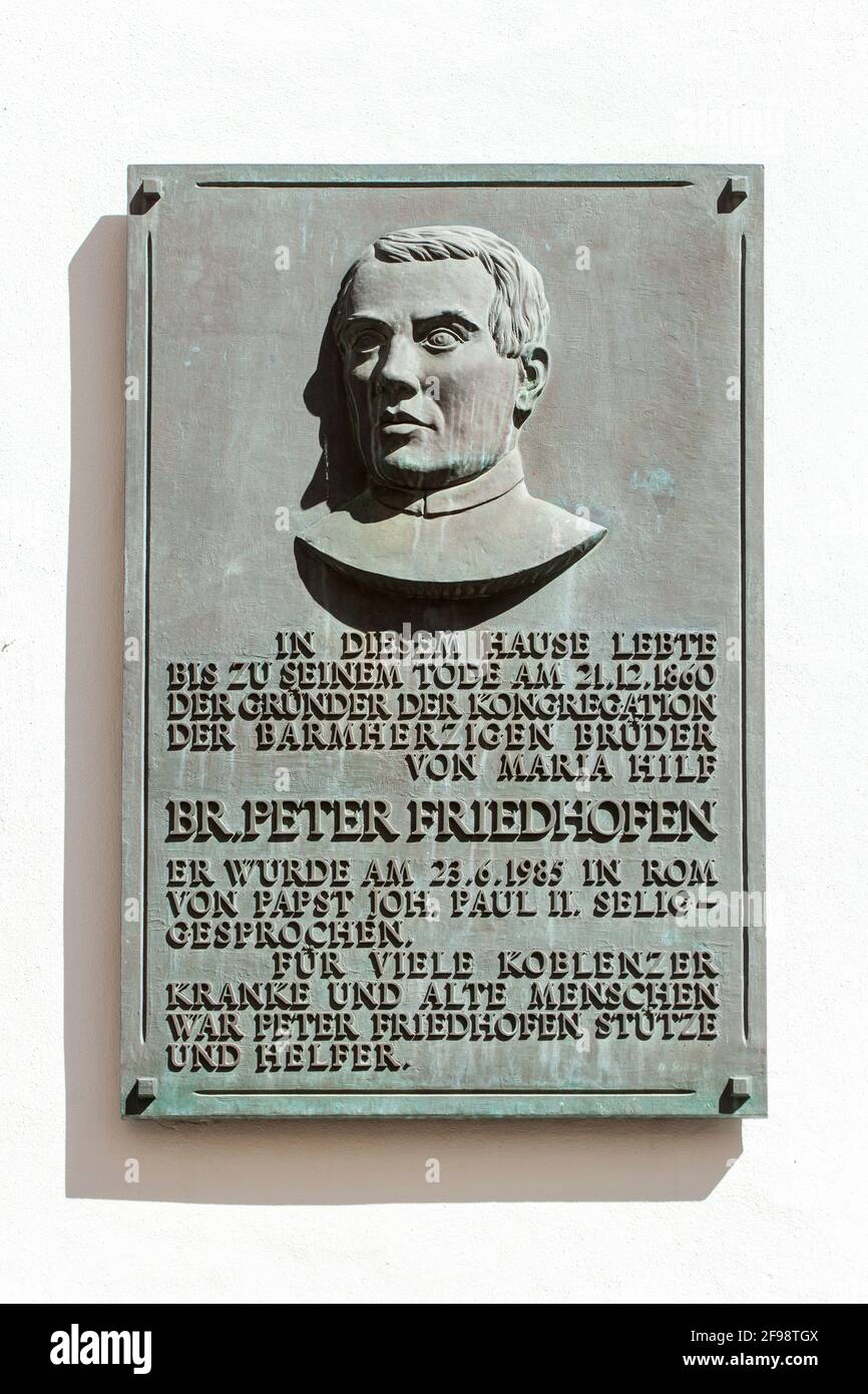 Panneau de cimetière, Koblenz, Rhénanie-Palatinat, Allemagne Banque D'Images