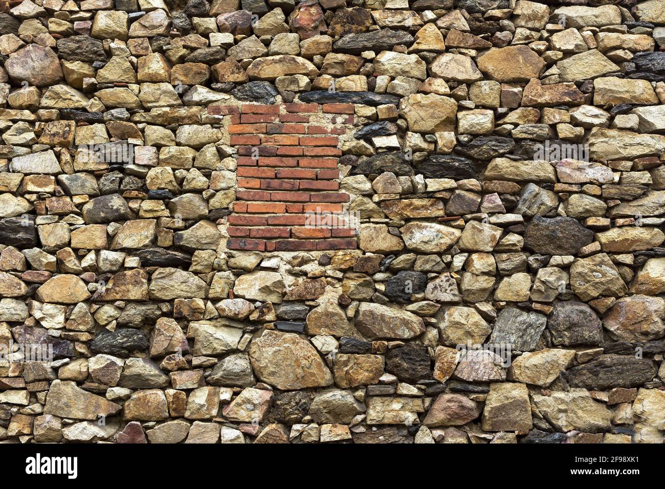 Mur en pierre, département du Puy de Dôme, Auvergne-Rhône-Alpes, France Banque D'Images