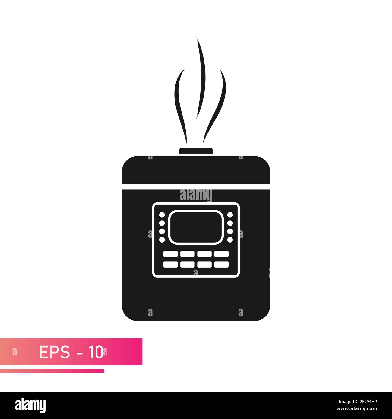 Icône, mijoteuse pour la maison et la cuisine. Conception solide. Sur fond blanc. Périphériques de l'ordinateur. Illustration vectorielle plate. Illustration de Vecteur