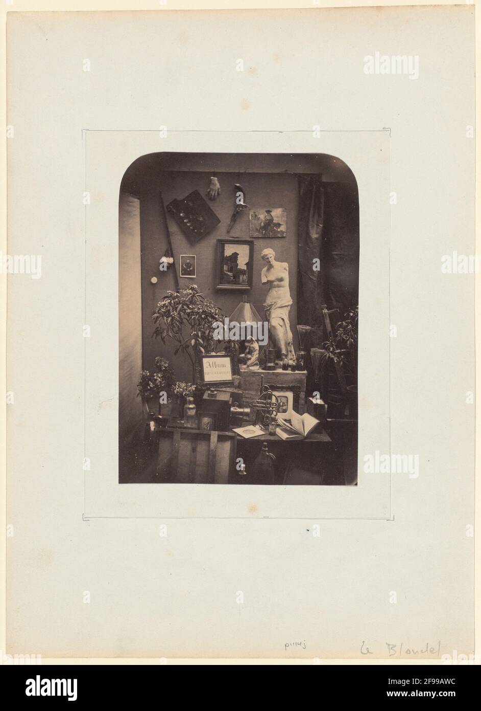 D&#xe9;cor d'atelier, nature morte, c. 1855. Banque D'Images