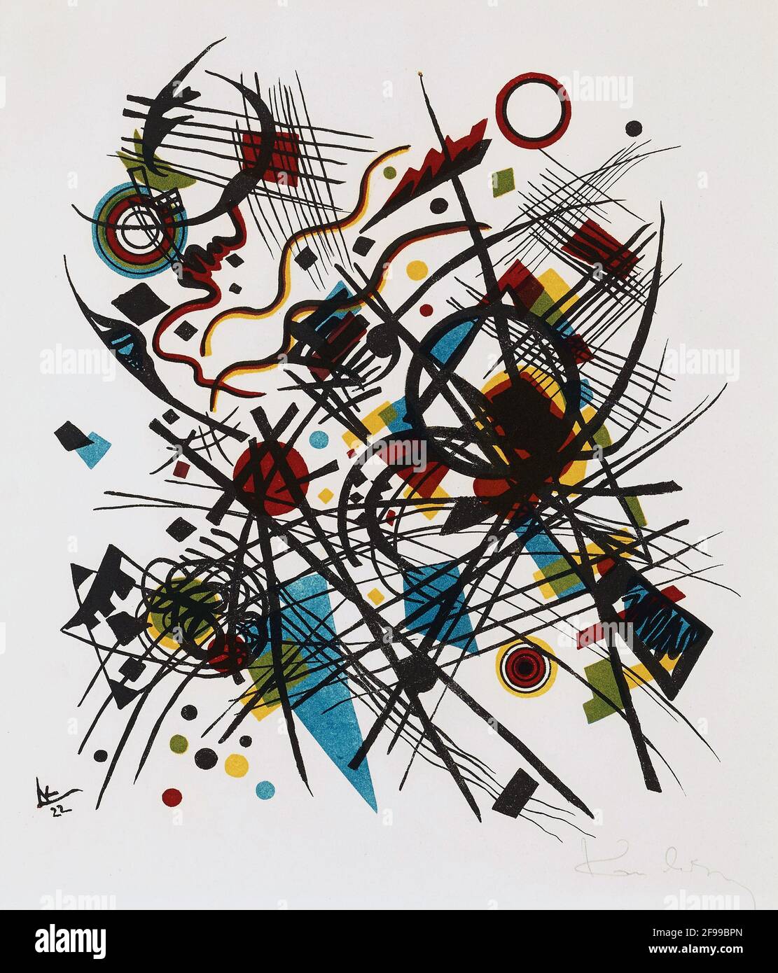 Art de Wassily Kandinsky, Lithographie fur die Vierte Bauhausmple, 1922 Banque D'Images Art de Wassily Kandinsky, Lithographie fur die Vierte Bauhausmple, 1922 Banque D'Images