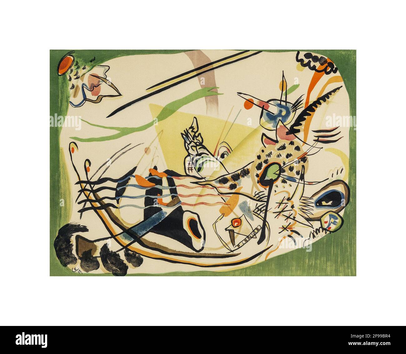 Art par Wassily Kandinsky, Green Border, 1919 Banque D'Images Art par Wassily Kandinsky, Green Border, 1919 Banque D'Images