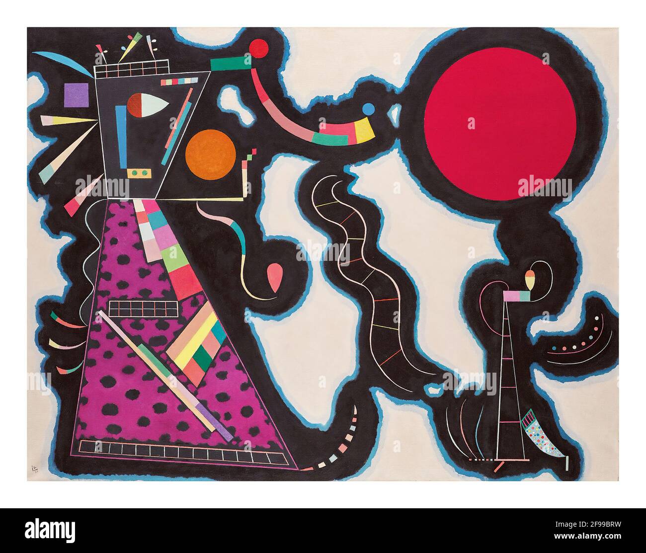 Art par Wassily Kandinsky, cercle rouge, 1939 Banque D'Images