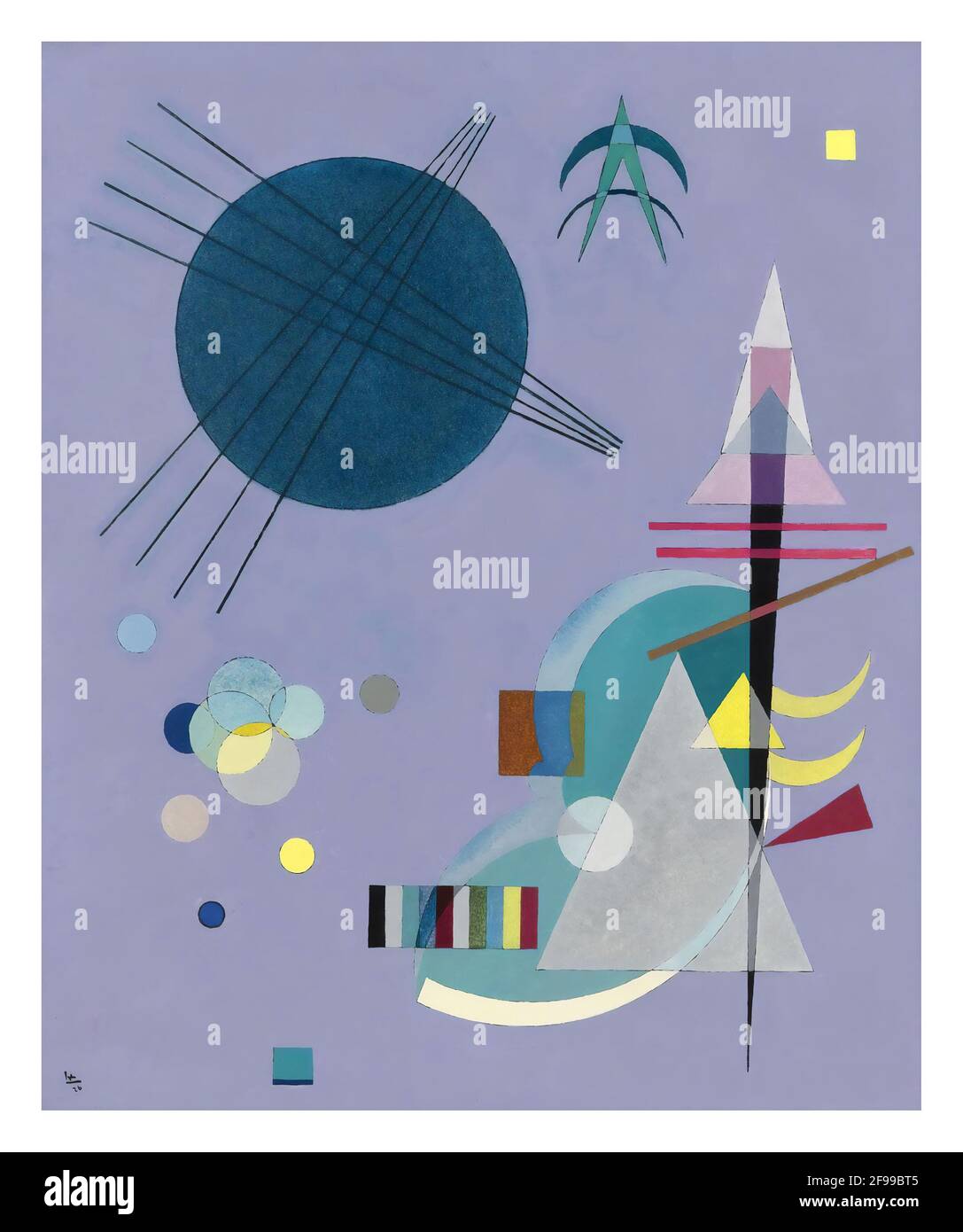 Art par Wassily Kandinsky, Violet – Vert, 1926. Banque D'Images Art par Wassily Kandinsky, Violet – Vert, 1926. Banque D'Images