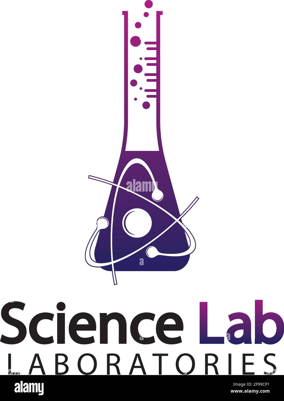 Logo de laboratoire scientifique.modèle de logo de tube de laboratoire Design Vector, Emblem, Design concept, Creative Symbol, Icon Illustration de Vecteur