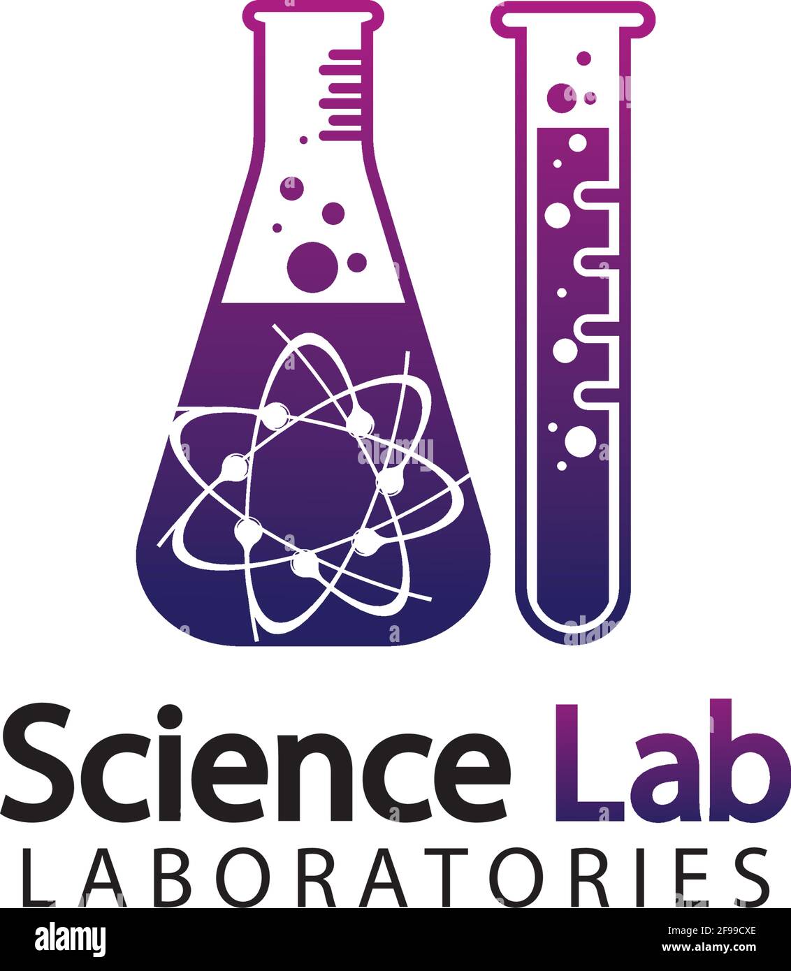 Logo de laboratoire scientifique.modèle de logo de tube de laboratoire Design Vector, Emblem, Design concept, Creative Symbol, Icon Illustration de Vecteur