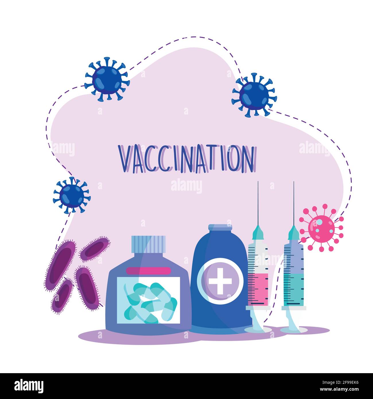 injection de traitement de vaccination pour le coronavirus Illustration de Vecteur