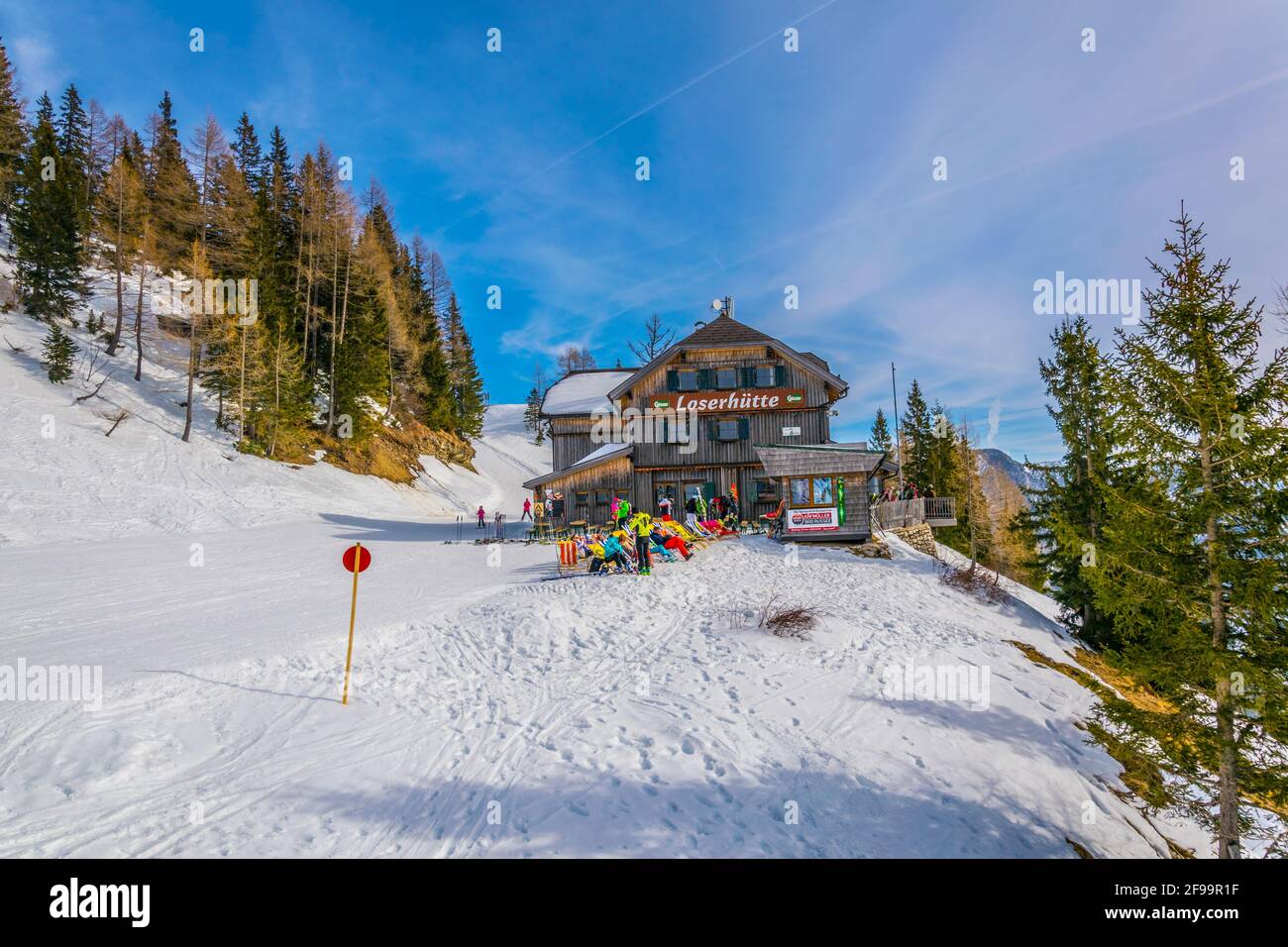 BAD AUSSEE, AUTRICHE, 11 FÉVRIER 2017 : vue sur la place principale de Bad Aussee en Autriche. Banque D'Images