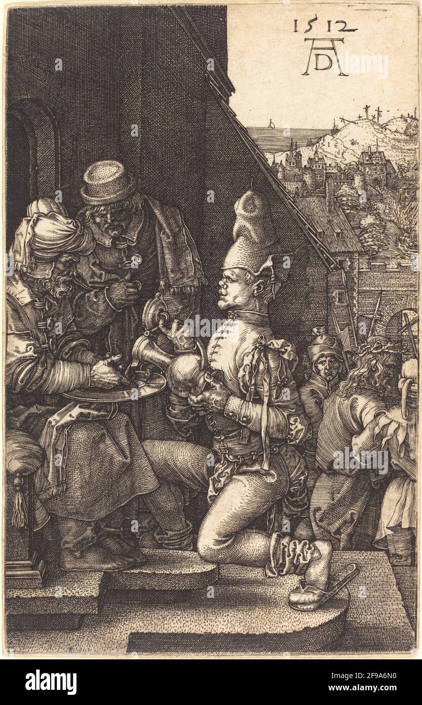 Pilate s'en lave les mains, 1512. Banque D'Images