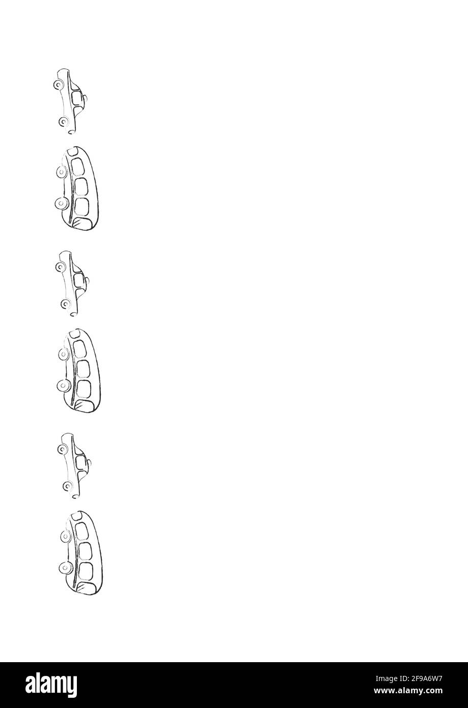 Transporter les cadres au format vertical A4 - bus et voiture. Voyages, tourisme, voyages, Go. Style, graphismes. Couverture de livre ou de bloc-notes, carte postale, affiche Illustration de Vecteur