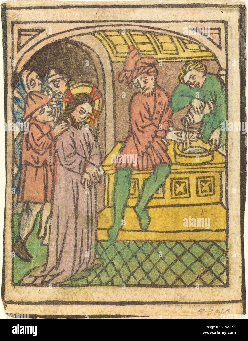 Pilate se lavant les mains [recto], c. 1440/1450. Banque D'Images