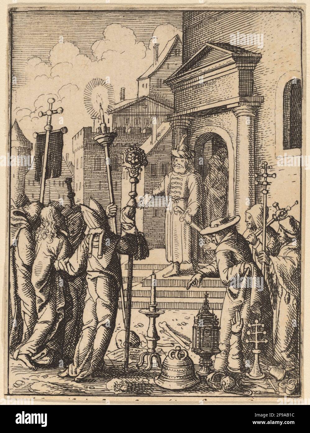 Jésus avant Pilate. Banque D'Images