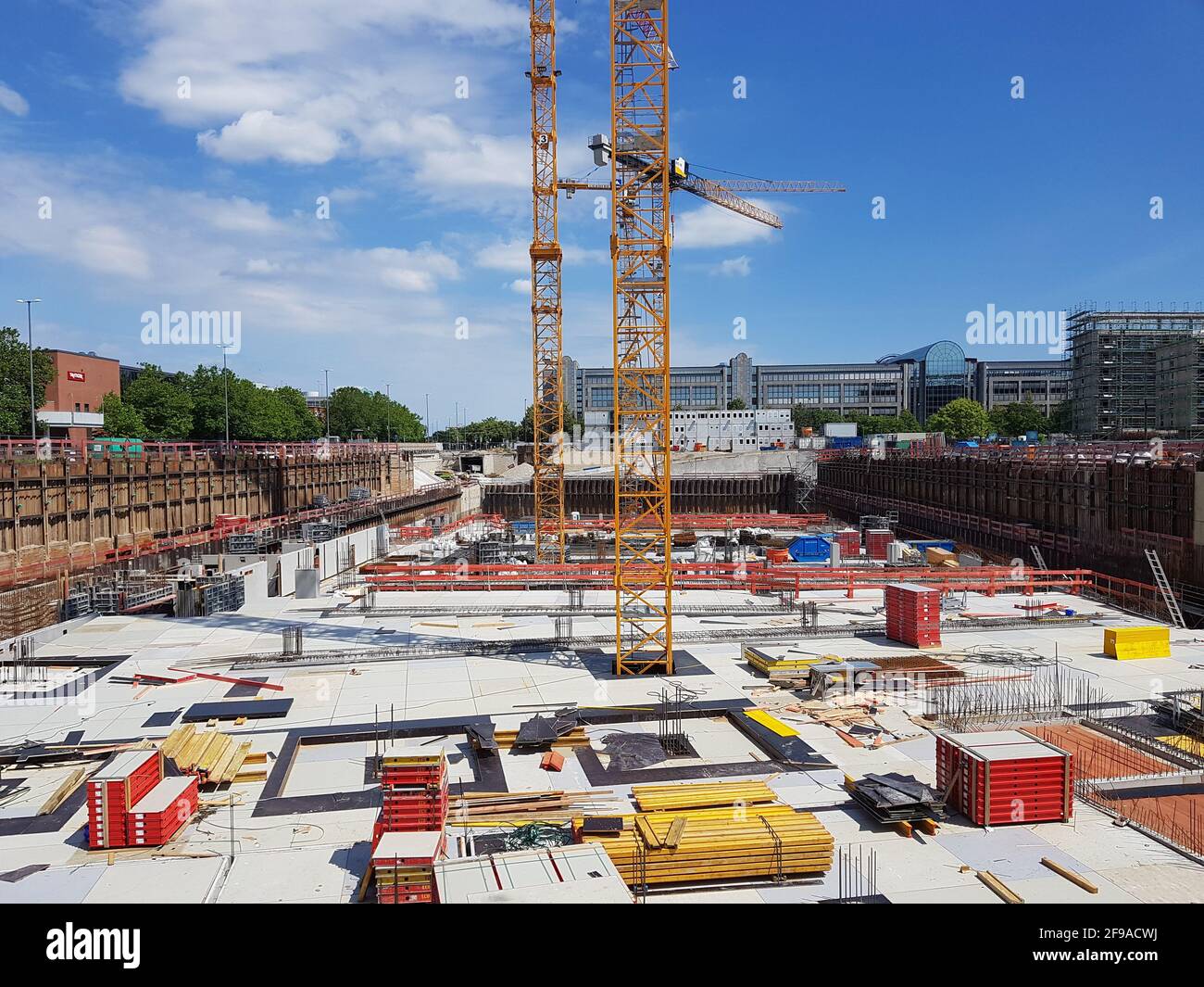 Travaux de construction de la Perlach Plaza Banque D'Images