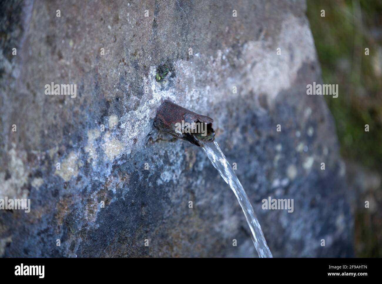 source d'eau de source sur la montagne Banque D'Images
