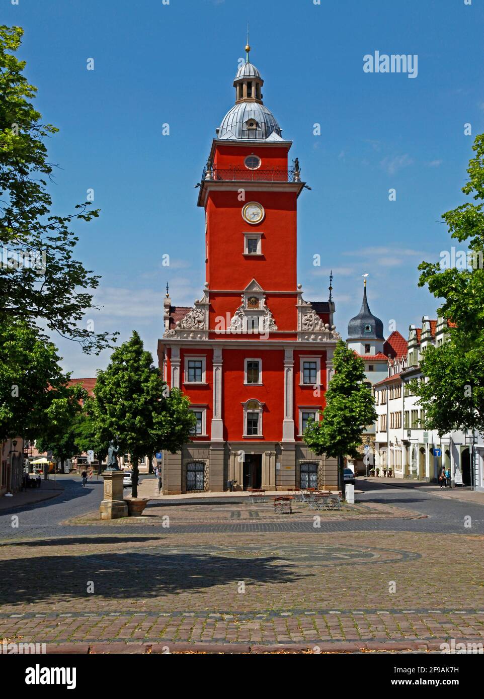 Marché principal et hôtel de ville historique, ville résidentielle de Gotha, Thuringe, Allemagne Banque D'Images