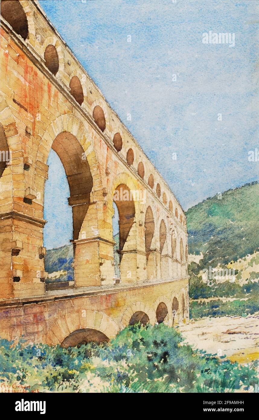Pont du Gard, France, 1926. Banque D'Images