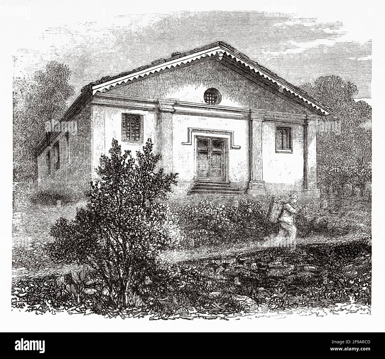 Temple de la ville italienne d'Angrogna, province de Turin. Vallée de Pellice, fin des années 1800. Italie, Europe. Illustration gravée du XIXe siècle de souvenirs de la réforme en Italie 1883 par John Stoughton (1807-1897) Banque D'Images Temple de la ville italienne d'Angrogna, province de Turin. Vallée de Pellice, fin des années 1800. Italie, Europe. Illustration gravée du XIXe siècle de souvenirs de la réforme en Italie 1883 par John Stoughton (1807-1897) Banque D'Images