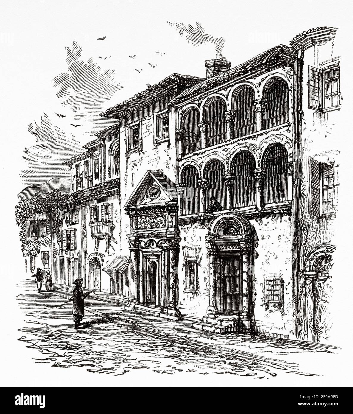 Maison de Sainte Catherine à Sienne, fin du XIXe siècle. Italie, Europe. Illustration gravée du XIXe siècle de souvenirs de la réforme en Italie 1883 par John Stoughton (1807-1897) Banque D'Images