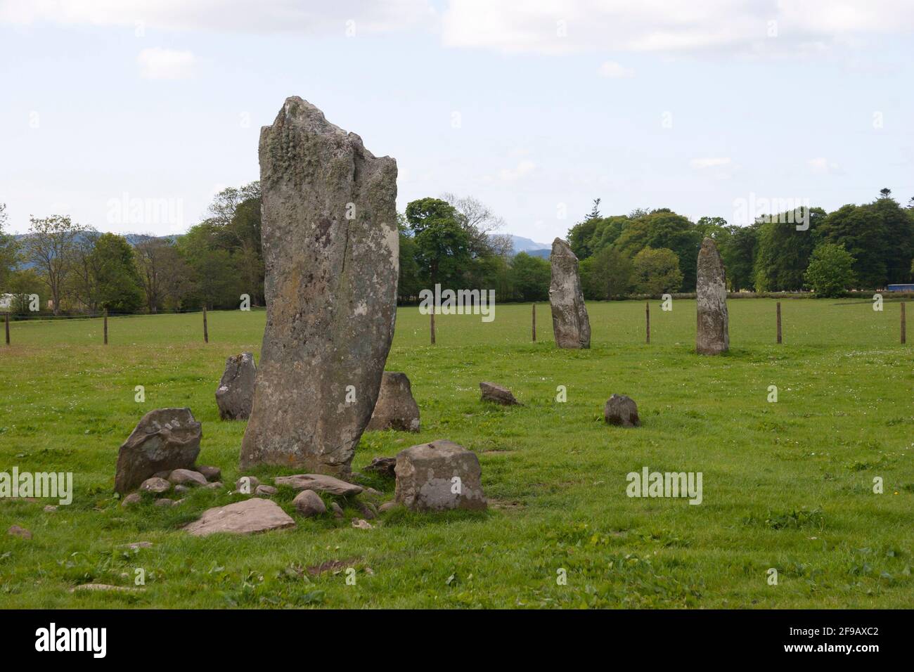 Pierres préhistoriques sur pied à Nether Largie, Kilmartin, Argyll, Écosse Banque D'Images