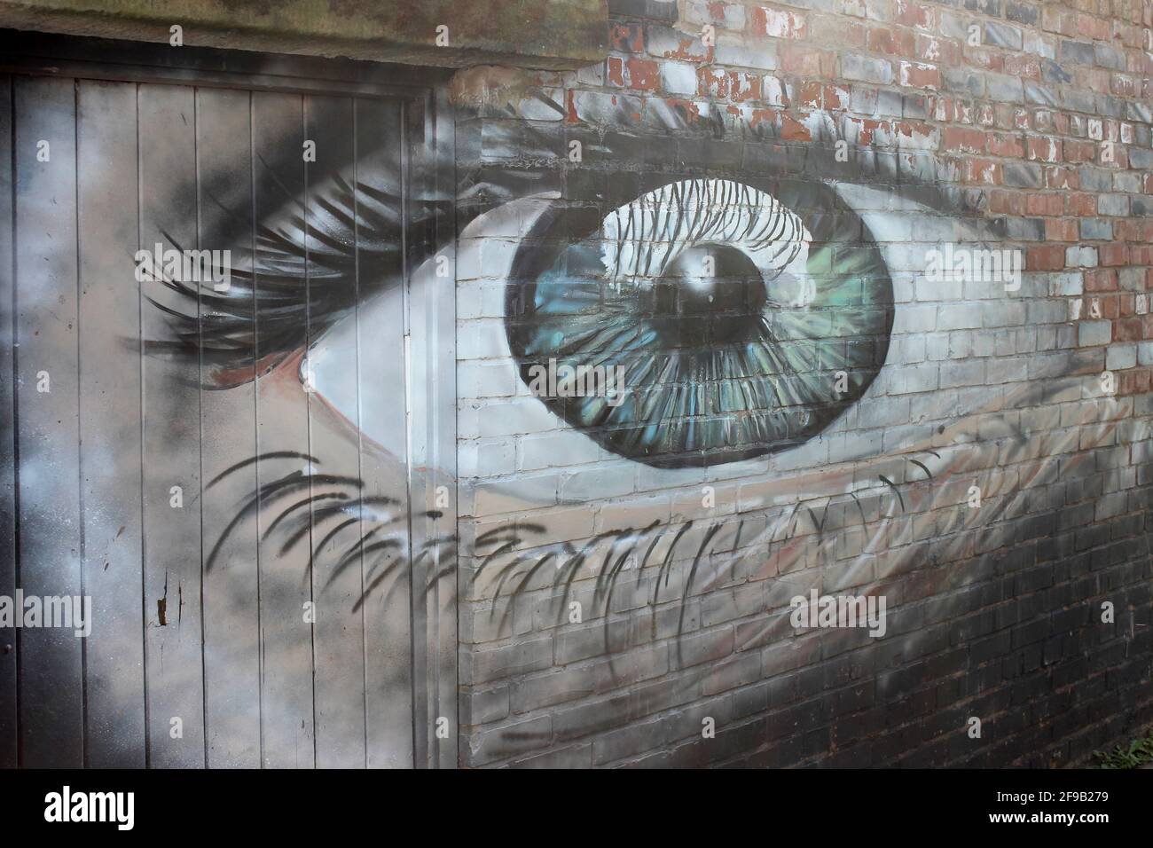 Eyball Street Art, New Brighton, Wirral, Royaume-Uni Banque D'Images