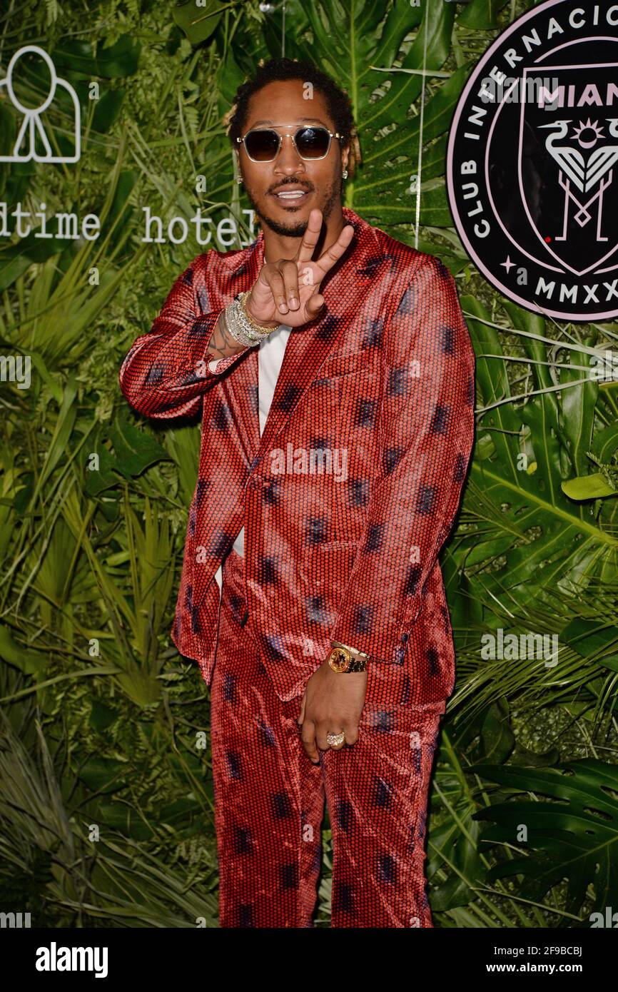 MIAMI BEACH, FL - 16 AVRIL : future participe à la fête d'ouverture officielle organisée par David Grutman et Pharrell Williams à l'hôtel Goodtime le 16 avril 2021 à Miami Beach, Floride. CreditL : mpi04/MediaPunch Banque D'Images