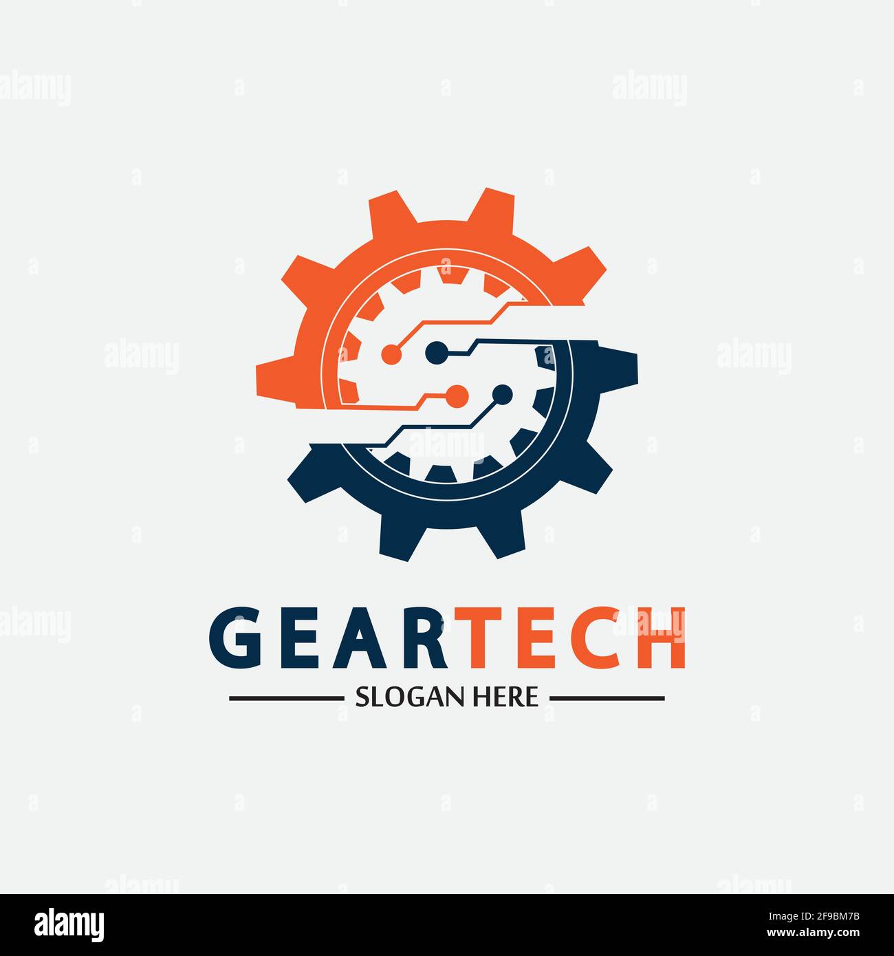 Modèle de conception vectoriel du logo Tech Gear. Logo de la