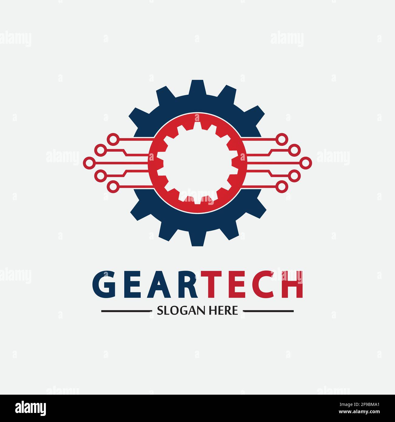 Modèle de conception vectoriel du logo Tech Gear. Logo de la technologie modèle Design Vector, Emblem, Design concept, Creative Symbol, Icon Illustration de Vecteur