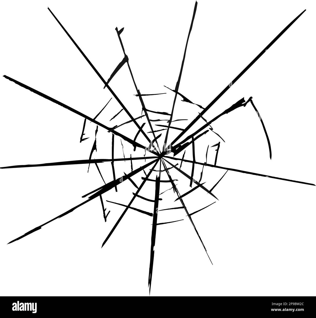 Motif de fissures sur le verre brisé, abstraction des éclats et des lignes de l'impact sur le verre Illustration de Vecteur