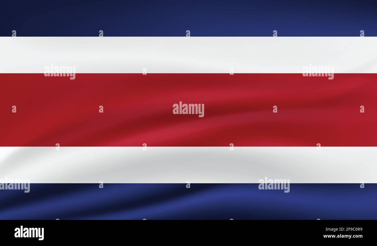 Drapeau du Costa Rica avec texture grunge ondulée. Arrière-plan vectoriel. Illustration de Vecteur